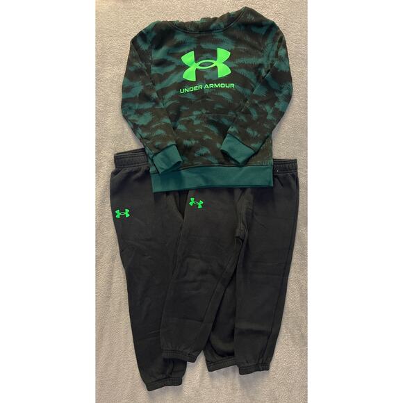 Under Armour hoodie And Pants Kids Set Size 5T w/extra matching jogger bottom 6Y - Picture 1 of 5